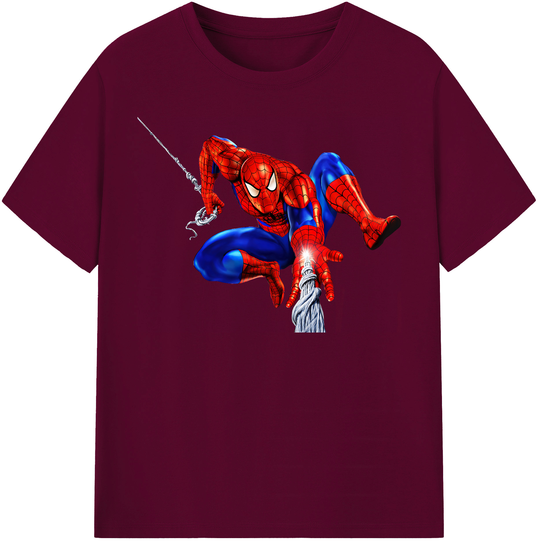 （画像用） Spider Man スパイダーマン レディースカジュアルプリントTシャツ（綿100％）